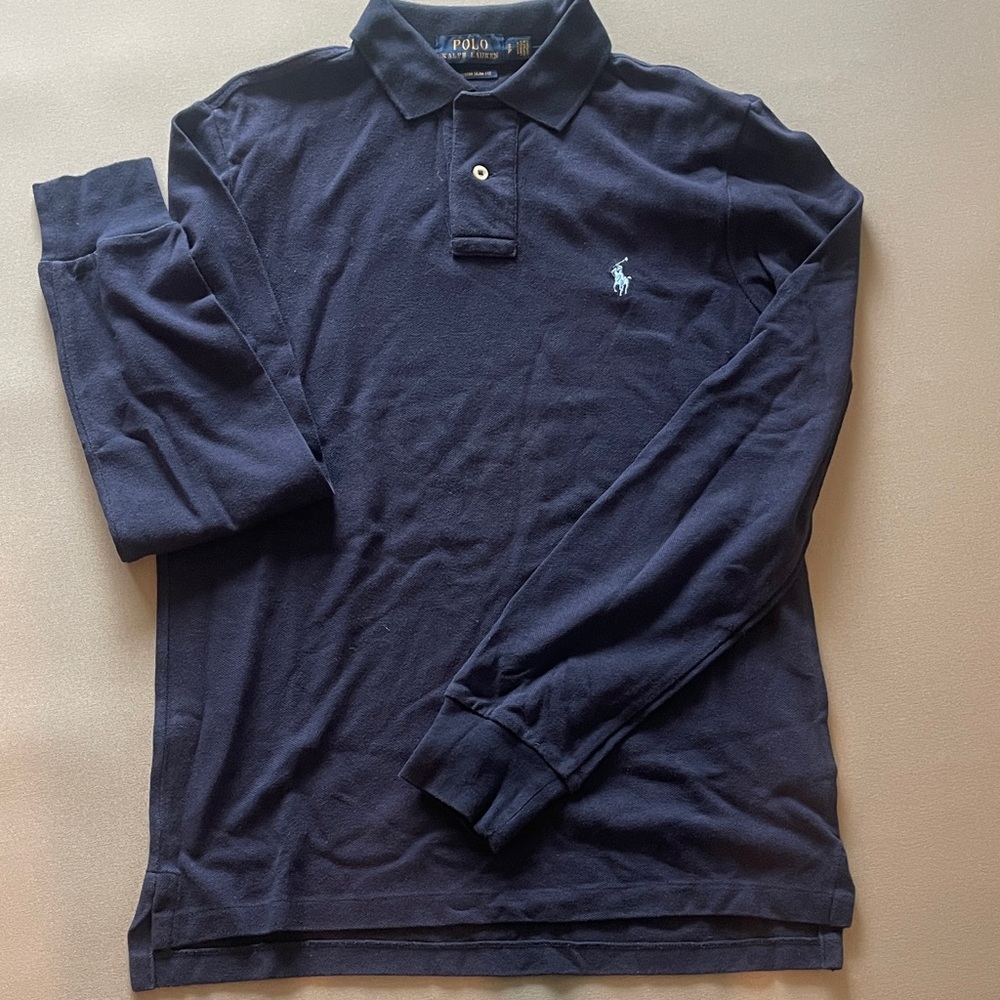Polo by Ralph Lauren Men's Dark Blue Long Sleeve Polo
